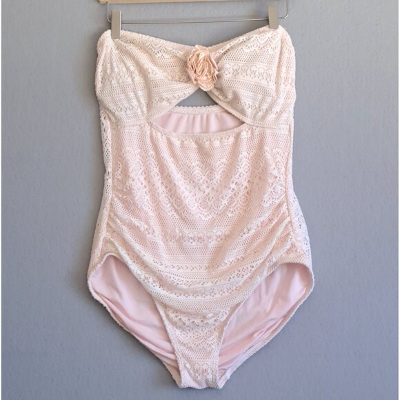 Kate Spade Pink Lace One Piece Swimsuit - Picture 1 of 9